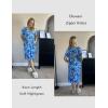 image:imageEkouaer Women Robe Zipper Front Mumu Duster Robes Zip Up Housecoat Soft Sleepwear with PocketsB Multi Aqua