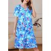 image:imageEkouaer Women Robe Zipper Front Mumu Duster Robes Zip Up Housecoat Soft Sleepwear with PocketsB Multi Aqua