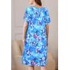 image:imageEkouaer Women Robe Zipper Front Mumu Duster Robes Zip Up Housecoat Soft Sleepwear with PocketsB Multi Aqua