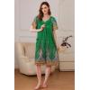 image:imageEkouaer Women Robe Zipper Front Mumu Duster Robes Zip Up Housecoat Soft Sleepwear with PocketsFeather Green