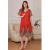 image:imageEkouaer Women Robe Zipper Front Mumu Duster Robes Zip Up Housecoat Soft Sleepwear with PocketsFeather Red