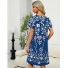 image:imageEkouaer Women Robe Zipper Front Mumu Duster Robes Zip Up Housecoat Soft Sleepwear with PocketsFloral Navy White