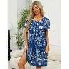 image:imageEkouaer Women Robe Zipper Front Mumu Duster Robes Zip Up Housecoat Soft Sleepwear with PocketsFloral Navy White