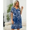 image:imageEkouaer Women Robe Zipper Front Mumu Duster Robes Zip Up Housecoat Soft Sleepwear with PocketsFloral Navy White