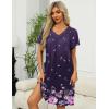 image:imageEkouaer Women Robe Zipper Front Mumu Duster Robes Zip Up Housecoat Soft Sleepwear with PocketsFloral Purple Black
