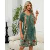 image:imageEkouaer Women Robe Zipper Front Mumu Duster Robes Zip Up Housecoat Soft Sleepwear with PocketsGreen Ethnic Floral