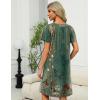 image:imageEkouaer Women Robe Zipper Front Mumu Duster Robes Zip Up Housecoat Soft Sleepwear with PocketsGreen Ethnic Floral