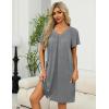 image:imageEkouaer Women Robe Zipper Front Mumu Duster Robes Zip Up Housecoat Soft Sleepwear with PocketsGrey