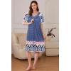 image:imageEkouaer Women Robe Zipper Front Mumu Duster Robes Zip Up Housecoat Soft Sleepwear with PocketsNavy Crown