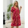 image:imageEkouaer Women Robe Zipper Front Mumu Duster Robes Zip Up Housecoat Soft Sleepwear with PocketsRed Floral