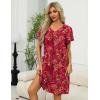 image:imageEkouaer Women Robe Zipper Front Mumu Duster Robes Zip Up Housecoat Soft Sleepwear with PocketsRed Floral