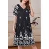 image:imageEkouaer Women Robe Zipper Front Mumu Duster Robes Zip Up Housecoat Soft Sleepwear with PocketsWhite Black Floral