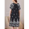 image:imageEkouaer Women Robe Zipper Front Mumu Duster Robes Zip Up Housecoat Soft Sleepwear with PocketsWhite Black Floral