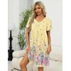 image:imageEkouaer Women Robe Zipper Front Mumu Duster Robes Zip Up Housecoat Soft Sleepwear with PocketsYellow Floral