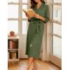 image:imageEkouaer Women Robes Long Knit Bathrobe Lightweight Soft Kimono Robes Casual Ladies Loungewear with PocketsArmy Green