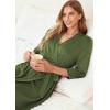 image:imageEkouaer Women Robes Long Knit Bathrobe Lightweight Soft Kimono Robes Casual Ladies Loungewear with PocketsArmy Green