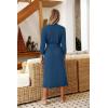 image:imageEkouaer Women Robes Long Knit Bathrobe Lightweight Soft Kimono Robes Casual Ladies Loungewear with PocketsBlue