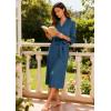 image:imageEkouaer Women Robes Long Knit Bathrobe Lightweight Soft Kimono Robes Casual Ladies Loungewear with PocketsBlue