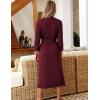 image:imageEkouaer Women Robes Long Knit Bathrobe Lightweight Soft Kimono Robes Casual Ladies Loungewear with PocketsDark Red