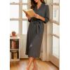 image:imageEkouaer Women Robes Long Knit Bathrobe Lightweight Soft Kimono Robes Casual Ladies Loungewear with PocketsGrey
