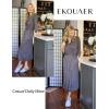 image:imageEkouaer Women Robes Long Knit Bathrobe Lightweight Soft Kimono Robes Casual Ladies Loungewear with PocketsGrey