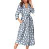 image:imageEkouaer Women Robes Long Knit Bathrobe Lightweight Soft Kimono Robes Casual Ladies Loungewear with PocketsGrey Cat