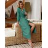 image:imageEkouaer Women Robes Long Knit Bathrobe Lightweight Soft Kimono Robes Casual Ladies Loungewear with PocketsGrey Green