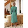 image:imageEkouaer Women Robes Long Knit Bathrobe Lightweight Soft Kimono Robes Casual Ladies Loungewear with PocketsGrey Green