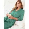 image:imageEkouaer Women Robes Long Knit Bathrobe Lightweight Soft Kimono Robes Casual Ladies Loungewear with PocketsGrey Green