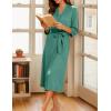 image:imageEkouaer Women Robes Long Knit Bathrobe Lightweight Soft Kimono Robes Casual Ladies Loungewear with PocketsGrey Green