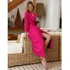 image:imageEkouaer Women Robes Long Knit Bathrobe Lightweight Soft Kimono Robes Casual Ladies Loungewear with PocketsHot Pink