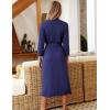 image:imageEkouaer Women Robes Long Knit Bathrobe Lightweight Soft Kimono Robes Casual Ladies Loungewear with PocketsNavy Blue