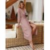 image:imageEkouaer Women Robes Long Knit Bathrobe Lightweight Soft Kimono Robes Casual Ladies Loungewear with PocketsPink