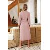 image:imageEkouaer Women Robes Long Knit Bathrobe Lightweight Soft Kimono Robes Casual Ladies Loungewear with PocketsPink