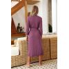 image:imageEkouaer Women Robes Long Knit Bathrobe Lightweight Soft Kimono Robes Casual Ladies Loungewear with PocketsPurple Red