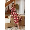 image:imageEkouaer Women Robes Long Knit Bathrobe Lightweight Soft Kimono Robes Casual Ladies Loungewear with PocketsRed Floral