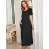 image:imageEkouaer Women Robes Zipper Front Short Sleeve Full Length Housecoat with Pockets Loungewear S4XLBblack