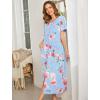 image:imageEkouaer Women Robes Zipper Front Short Sleeve Full Length Housecoat with Pockets Loungewear S4XLBblue Fower