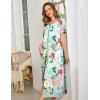 image:imageEkouaer Women Robes Zipper Front Short Sleeve Full Length Housecoat with Pockets Loungewear S4XLBgreen Flower