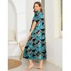 image:imageEkouaer Women Robes Zipper Front Short Sleeve Full Length Housecoat with Pockets Loungewear S4XLBlack Leaf