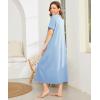 image:imageEkouaer Women Robes Zipper Front Short Sleeve Full Length Housecoat with Pockets Loungewear S4XLBlue Green
