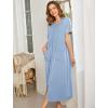 image:imageEkouaer Women Robes Zipper Front Short Sleeve Full Length Housecoat with Pockets Loungewear S4XLBlue Green