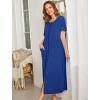 image:imageEkouaer Women Robes Zipper Front Short Sleeve Full Length Housecoat with Pockets Loungewear S4XLBlue Sapphire