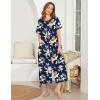 image:imageEkouaer Women Robes Zipper Front Short Sleeve Full Length Housecoat with Pockets Loungewear S4XLCyellow Flower