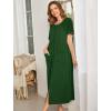 image:imageEkouaer Women Robes Zipper Front Short Sleeve Full Length Housecoat with Pockets Loungewear S4XLDark Green