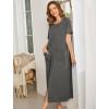 image:imageEkouaer Women Robes Zipper Front Short Sleeve Full Length Housecoat with Pockets Loungewear S4XLGrey