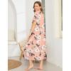 image:imageEkouaer Women Robes Zipper Front Short Sleeve Full Length Housecoat with Pockets Loungewear S4XLPink Fower