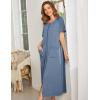 image:imageEkouaer Women Robes Zipper Front Short Sleeve Full Length Housecoat with Pockets Loungewear S4XLSteel Blue