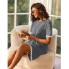 image:imageEkouaer Women Zip Up Robe Lightweight Housecoats with Pockets Knee Length Short Bathrobes Soft Nightgown S3XLDark Gray