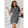 image:imageEkouaer Women Zip Up Robe Lightweight Housecoats with Pockets Knee Length Short Bathrobes Soft Nightgown S3XLDark Gray